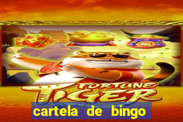 cartela de bingo cha de bebe